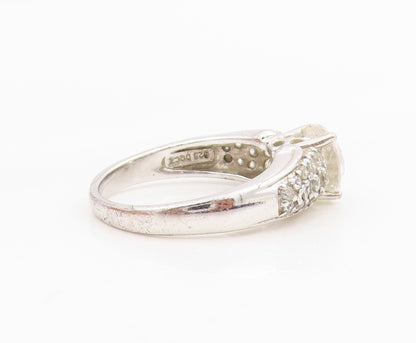 925 Sterling Silver Vintage Ring Sparkling CZ Statement Band  Sz 8.5  RG34197