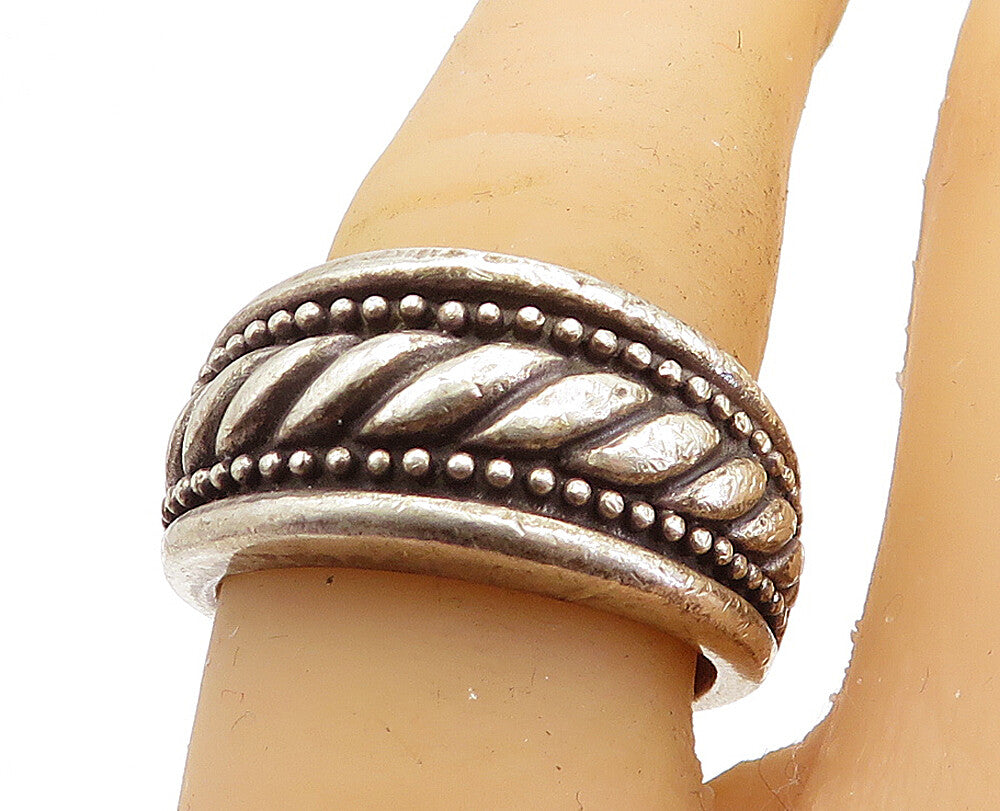 925 Sterling Silver  Vintage Fluted Design Tapered Band Ring Sz 7  RG5574