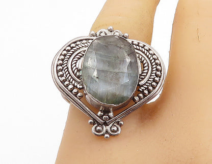 925 Sterling Silver  Vintage Faceted Agate Twist Cocktail Ring Sz 9.5  RG6899