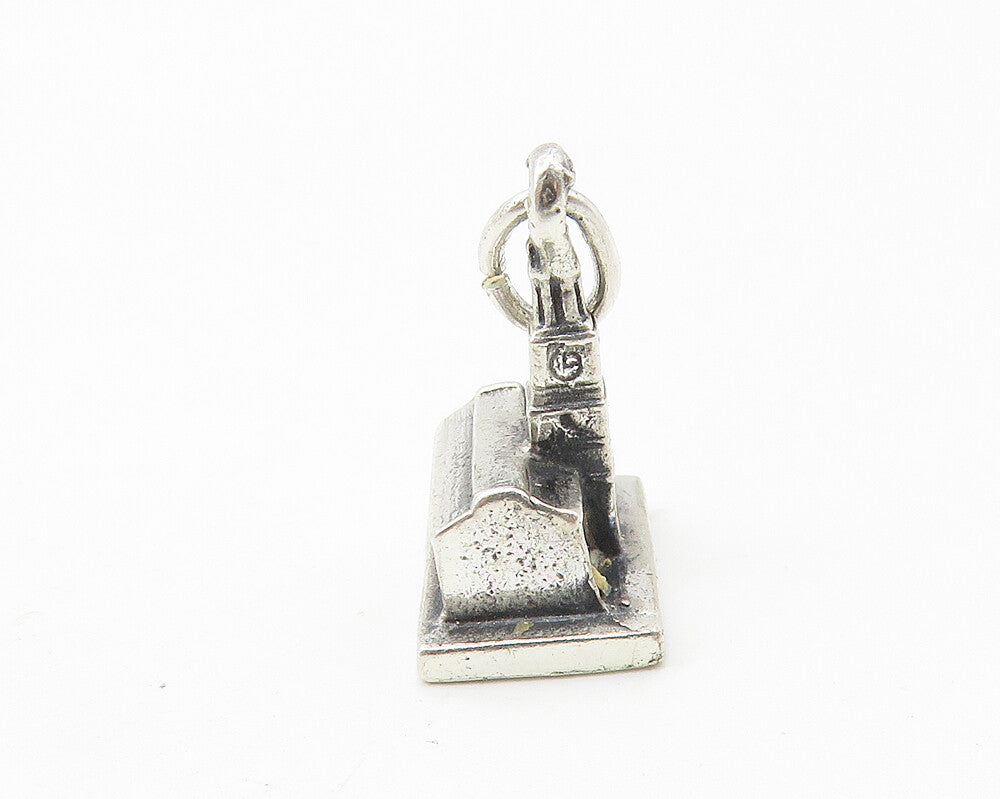 925 Sterling Silver Vintage Petite Independence Hall Drop Pendant PT7970