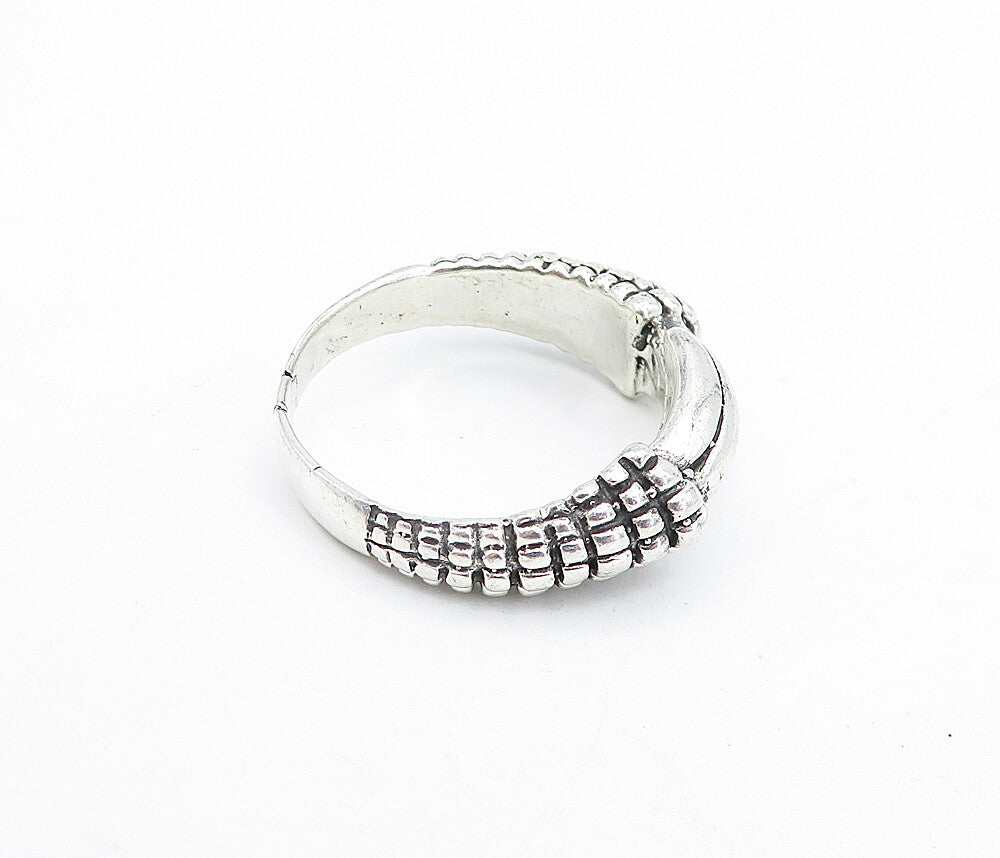 925 Sterling Silver  Vintage Shiny Bird Claw Bypass Band Ring Sz 13  RG5106