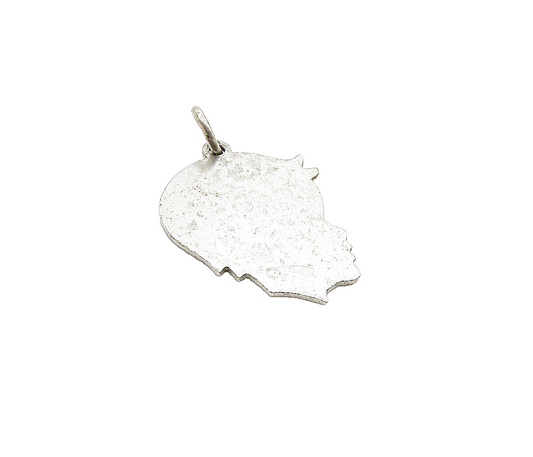 925 Sterling Silver  Vintage Shiny Etched Stephen 82256 Pendant  PT6918