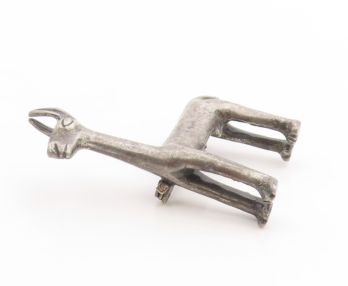 925 Sterling Silver Vintage Brooch Pin Miniature Llama Figurine Charm  BP12267