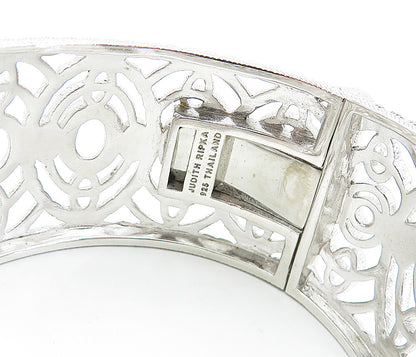 JUDITH RIPKA 925 Sterling Silver  Shiny Open Twist Design Cuff Bracelet BT2979