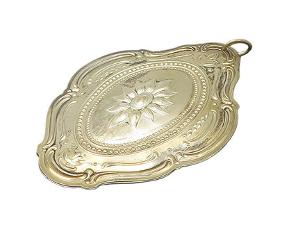 TOWLE 925 Sterling Silver  Vintage Double Sided Floral Pattern Pendant PT16373