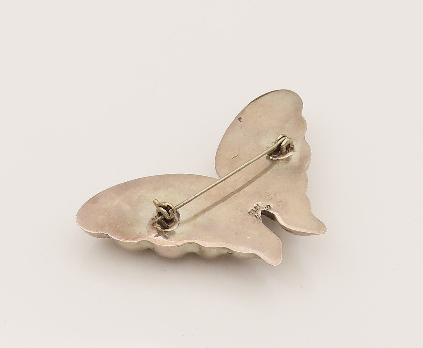 925 Sterling Silver  Vintage Hollow Puffy Butterfly Brooch Pin  BP10247