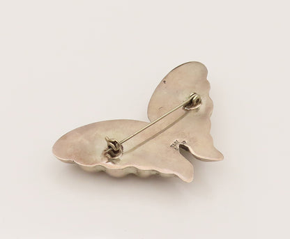 925 Sterling Silver  Vintage Hollow Puffy Butterfly Brooch Pin  BP10247