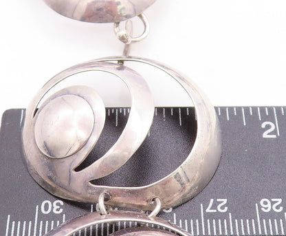 925 Sterling Silver  Vintage Shiny Cutout Dome Link Chain Necklace  NE1873