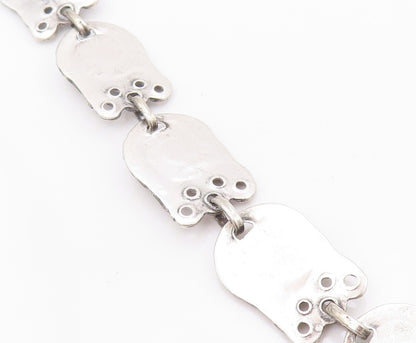 925 Sterling Silver Vintage Necklace MEXICO Real Multi Gemstones Royal  NE4487