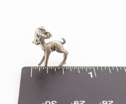 925 Sterling Silver Vintage Pendant Miniature Young Fawn Deer Charm  PT26157