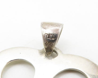 925 Sterling Silver  Vintage Open Love Heart Etched Detail Pendant  PT10803