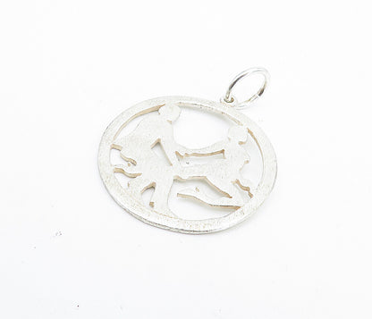 925 Sterling Silver Vintage Cutout Dancing Couple Silhouette Pendant PT5259