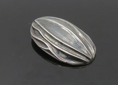 925 Sterling Silver  Vintage Shiny Dark Tone Sculpted Dome Pendant  PT16792