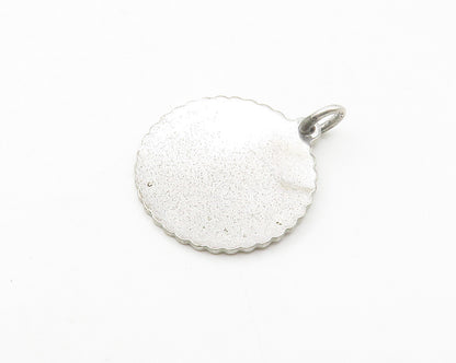 925 Sterling Silver  Petite Merry Christmas Tree Medallion Pendant  PT13502
