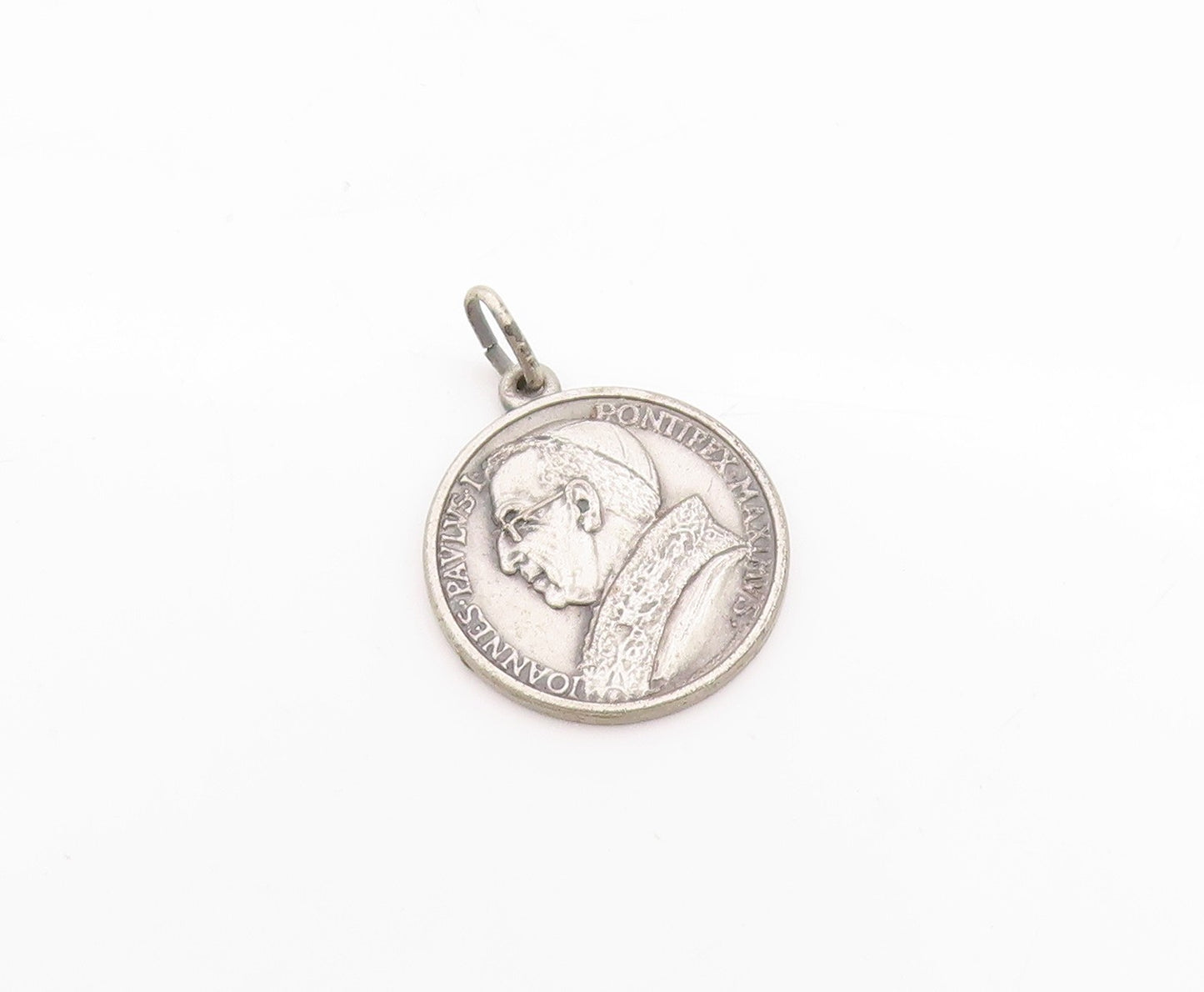 925 Sterling Silver Vintage Pendant Antique Pope John Paul II Coin  PT24724