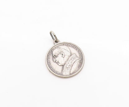 925 Sterling Silver Vintage Pendant Antique Pope John Paul II Coin  PT24724