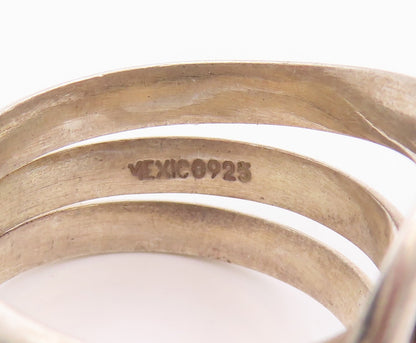 925 Sterling Silver Vintage Ring MEXICO Stacked Rope Effect  SZ 13.5  RG32183