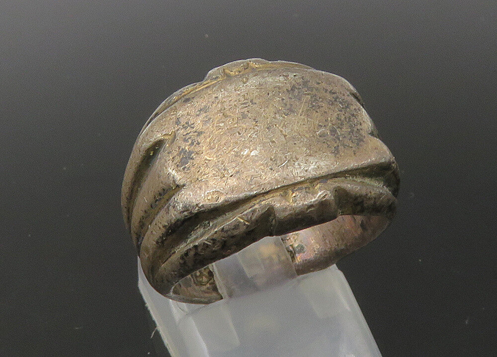 925 Sterling Silver  Vintage Antique Dark Tone Fluted Band Ring Sz 7  RG22577