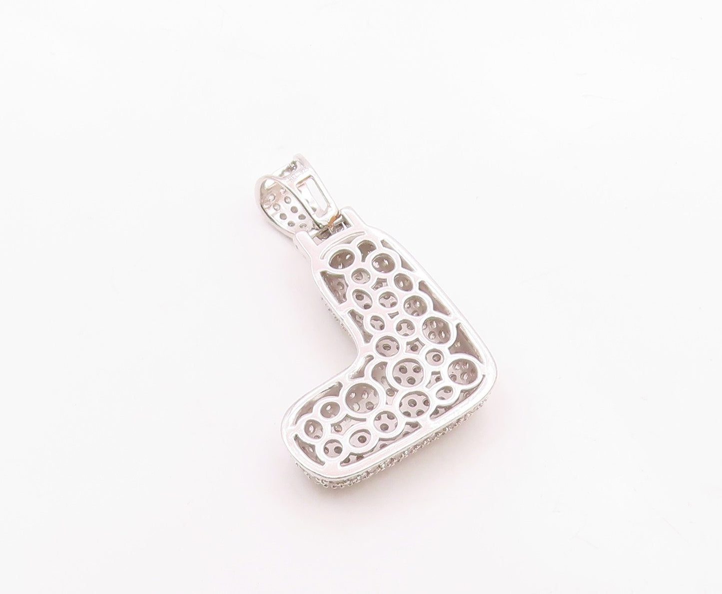 925 Sterling Silver  Vintage Cubic Zirconia Letter L Initial Pendant  PT18063