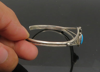 SUZIE LEE NAVAJO 925 Silver  Vintage Turquoise Floral Cuff Bracelet  BT8444