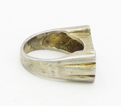 925 Sterling Silver  Vintage Shiny Emanuel Name Band Ring Sz 7.5  RG16880