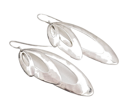 925 Sterling Silver Vintage Earrings RLM STUDIO Leaves Cutout Dangles  EG12877