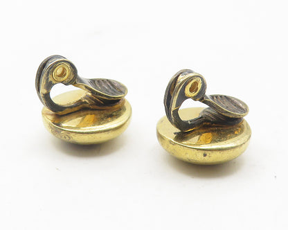 CIANI 925 Silver  Vintage Gold Plated Button Non Pierce Stud Earrings  EG6131