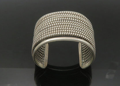 925 Sterling Silver  Vintage Heavy Large Shiny Twist Cuff Bracelet  BT8814