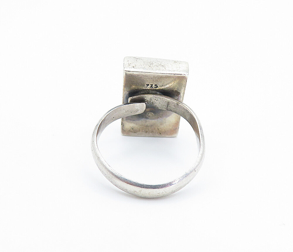 925 Sterling Silver  Vintage Abalone Shell Swirl Cocktail Ring Sz 7.5  RG8110