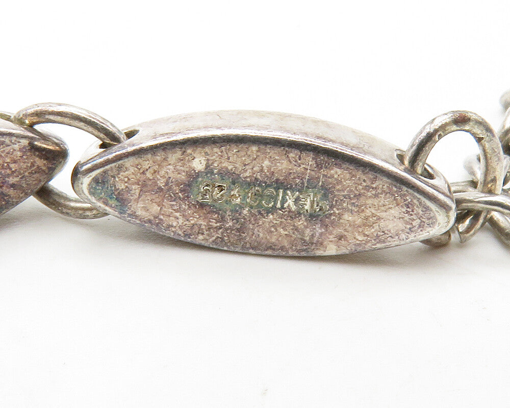 MEXICO 925 Sterling Silver Vintage Inspirational Words Chain Bracelet BT5077