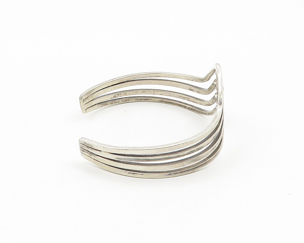 MIDDLE EAST 925 Sterling Silver  Vintage Pointed Split Cuff Bracelet  BT6985