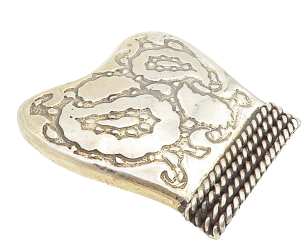 925 Sterling Silver  Vintage Shiny Patterned Rope Twist Belt Buckle  TR1522
