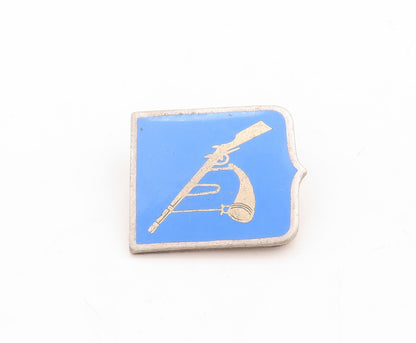 925 Sterling Silver Vintage Brooch Pin Minimalist Enameled Gun  BP11436