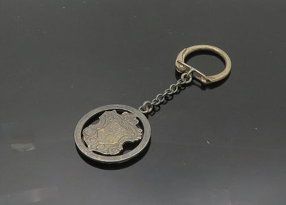 925 Sterling Silver  Vintage Enamel Saint Moritz Switzerland Key Chain  TR2763