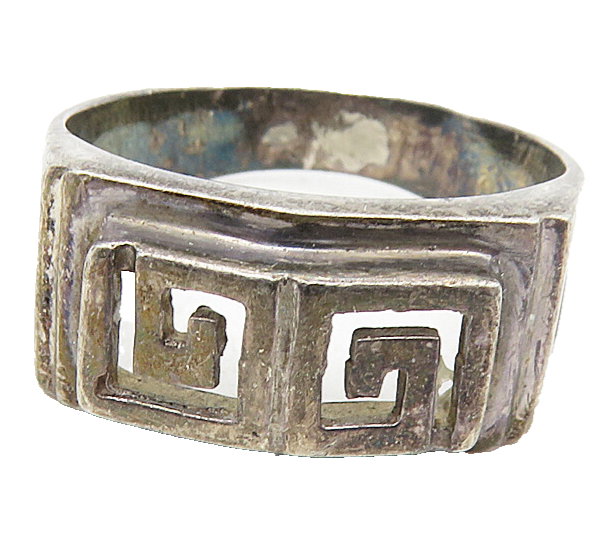 925 Sterling Silver  Vintage Dark Tone Open Spiral Band Ring Sz 8  RG9050