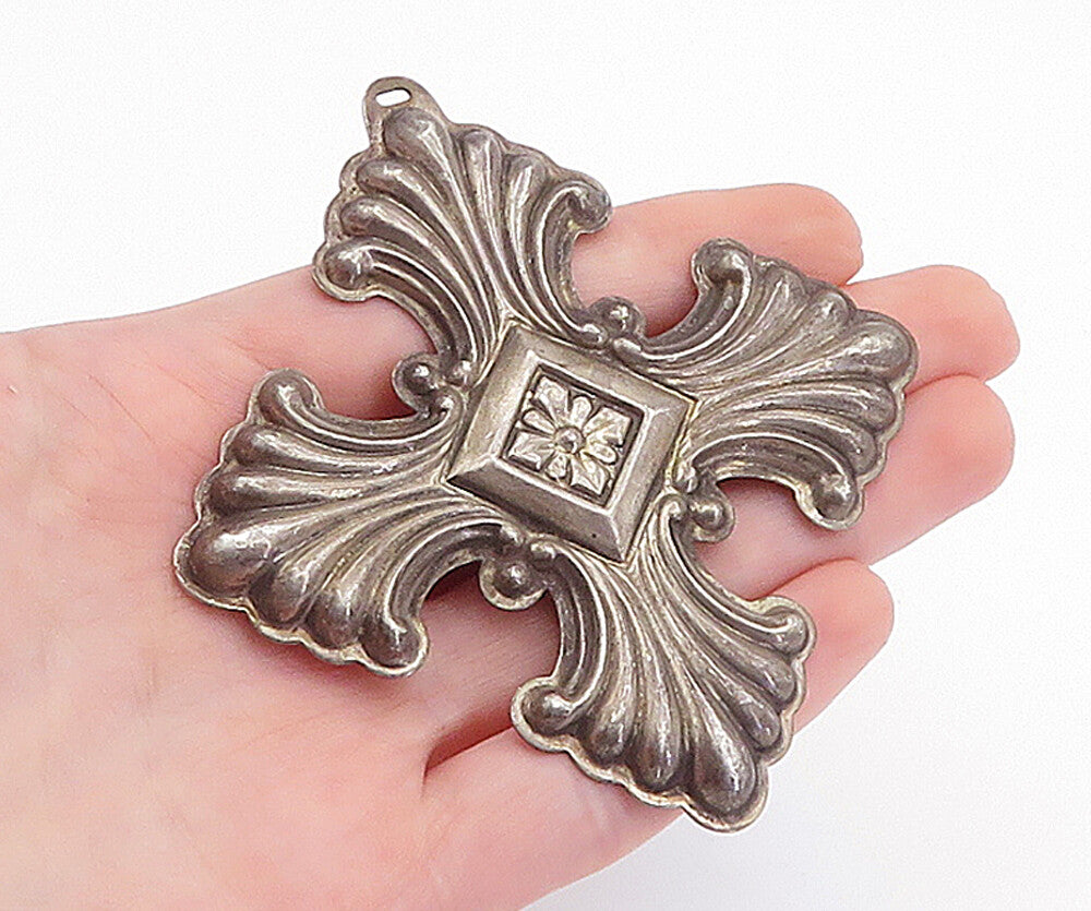 REED & BARTON 925 Silver  Vintage Antique Dark Tone Floral Ornament  TR1054