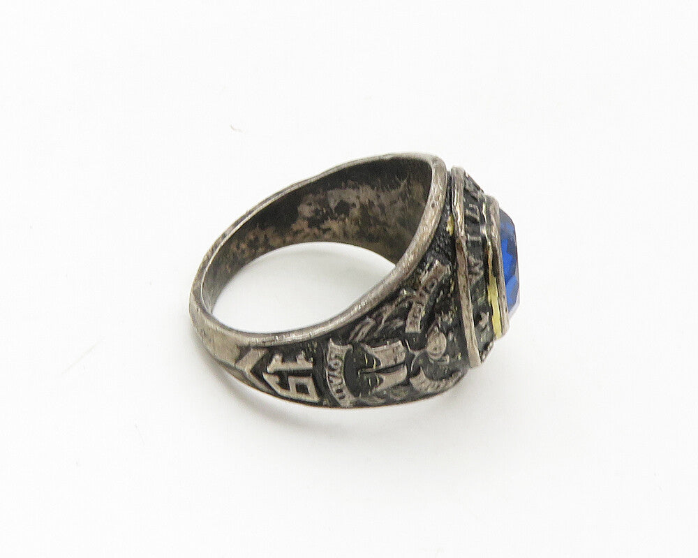 ABB 925 Silver  Vintage Antique Topaz Wilson 1968 Class Ring Sz 8  RG18883