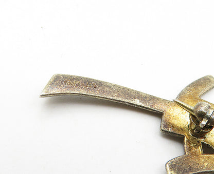 925 Sterling Silver  Vintage Topaz Accented Rose Flower Brooch Pin  BP3477
