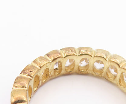 925 Sterling Silver Vintage Ring Gold Plated Topaz Eternity Band  Sz 7  RG35786