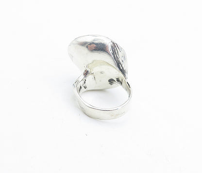 925 Sterling Silver  Vintage Oxidized Sculpted Statement Ring Sz 8.5  RG5807