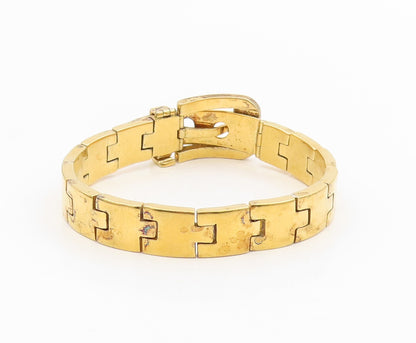 925 Sterling Silver Vintage Bracelet Gold Plated PAT AREIAS Buckle Link  BT11594