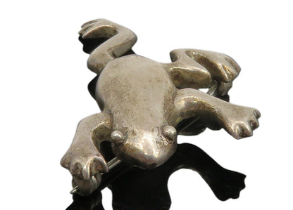 ZINA 925 Sterling Silver  Vintage Smooth Frog Animal Brooch Pin  BP4644