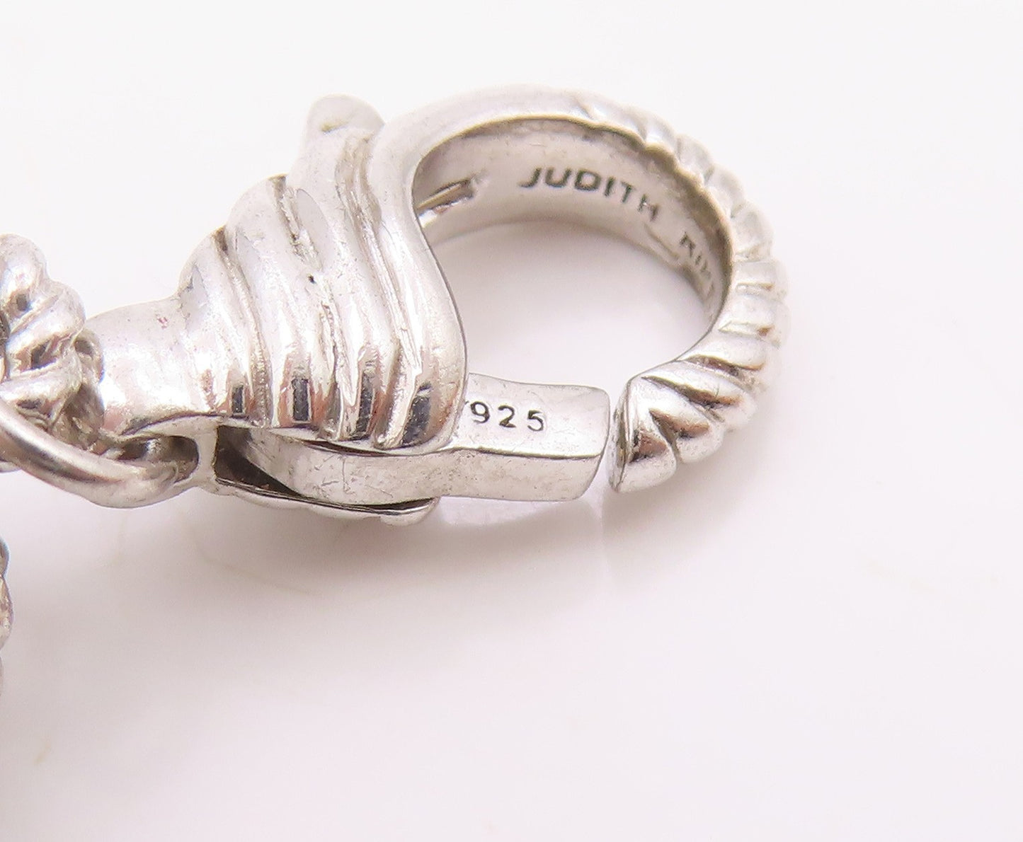JUDITH RIPKA 925 Silver  Vintage Cubic Zirconia Key Motif Pendant  PT19498
