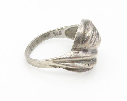 925 Sterling Silver  Vintage Oxidized Fluted Dome Band Ring Sz 6  RG11026