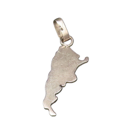 925 Sterling Silver  Vintage Minimalist Map Motif Drop Pendant  PT21293