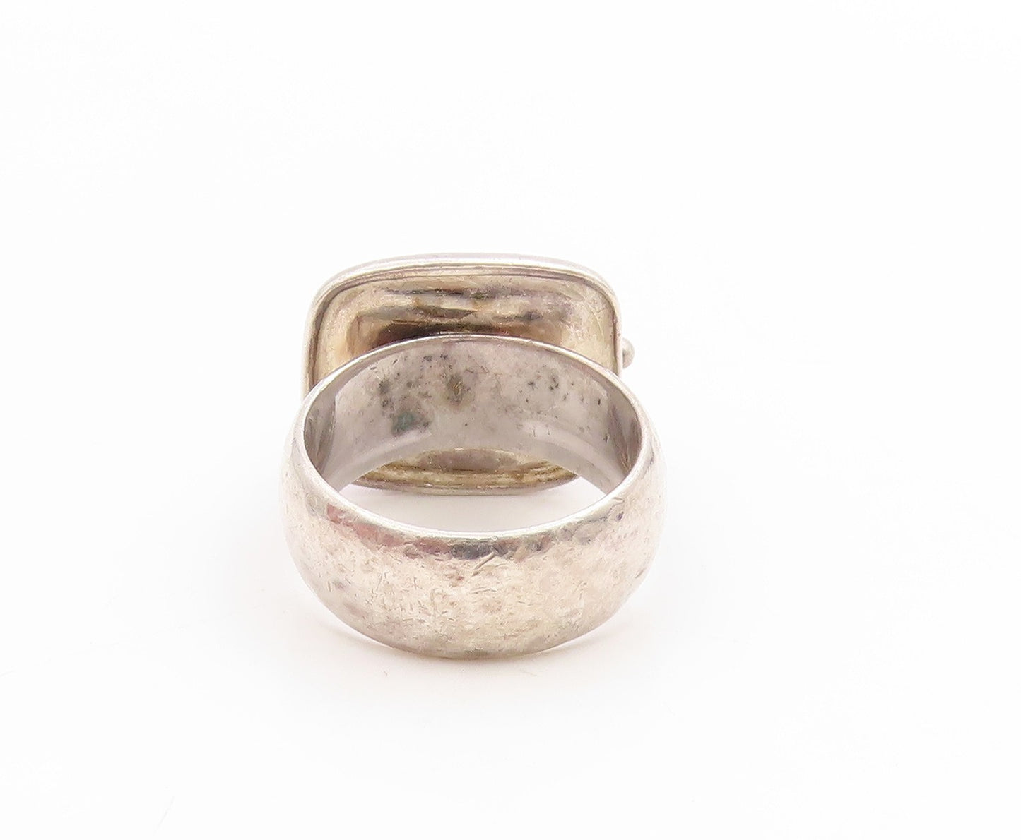 925 Sterling Silver Vintage Ring ISRAEL Amethyst & Pearl Band  Sz 7  RG34061