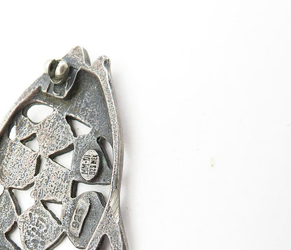MEXICO 925 Sterling Silver  Vintage Antique Oxidized Fish Brooch Pin  BP1670
