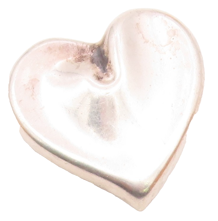 MEXICO 925 Sterling Silver  Vintage Polished Love Heart Brooch Pin  BP3046