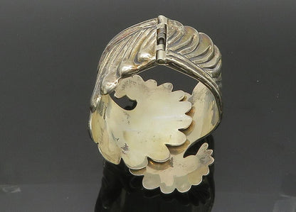 ESPERANZA MEXICO 925 Silver  Vintage Shiny Swirl Bypass Cuff Bracelet  BT8279
