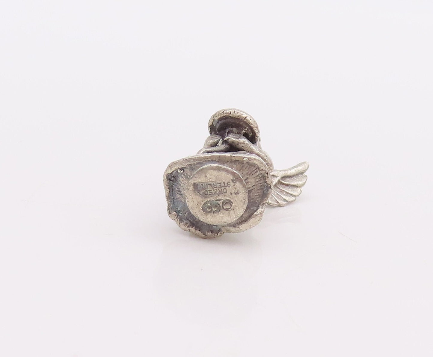 925 Sterling Silver Vintage Pendant CREED Mini October Fairy Angel  PT23361